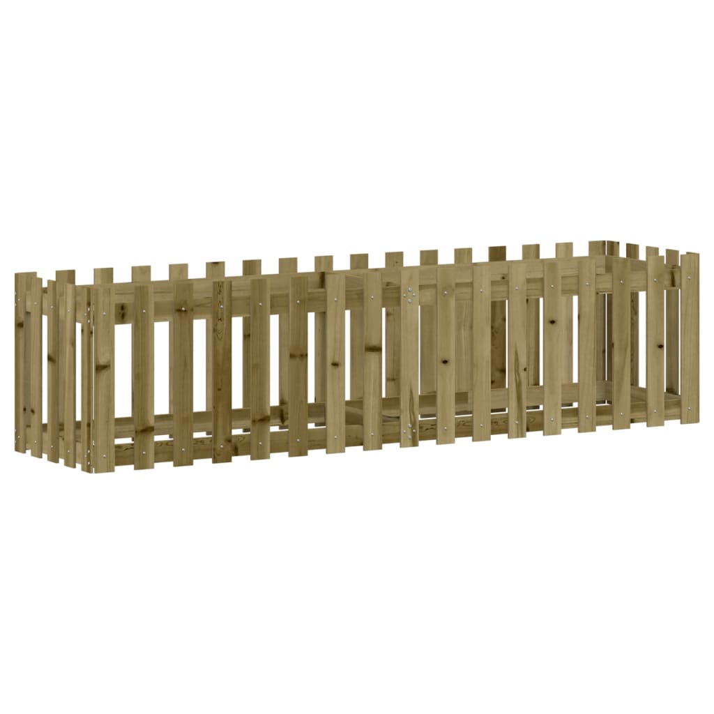 Pat inaltat gradina design gard 200x50x50 cm lemn impregnat pin, tratat natural — imaginea 4