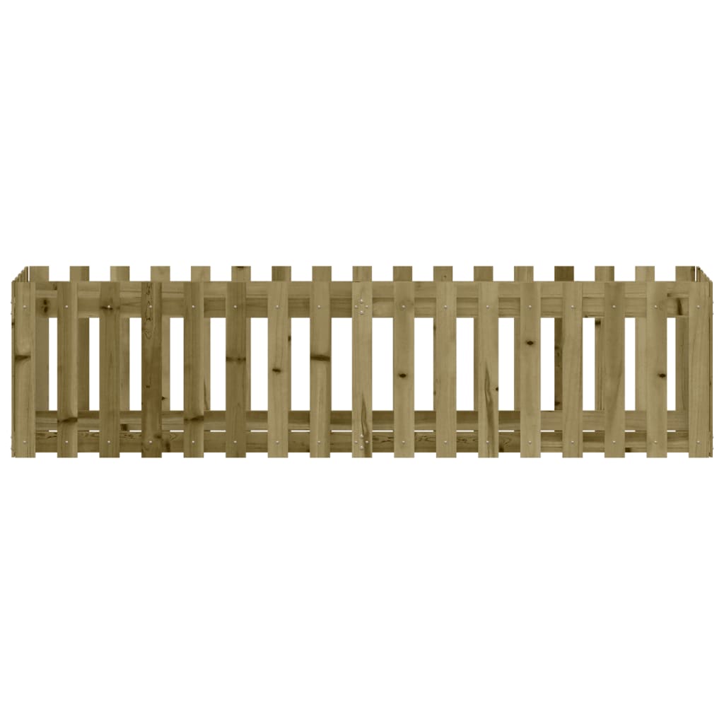 Pat inaltat gradina design gard 200x50x50 cm lemn impregnat pin, tratat natural — imaginea 5
