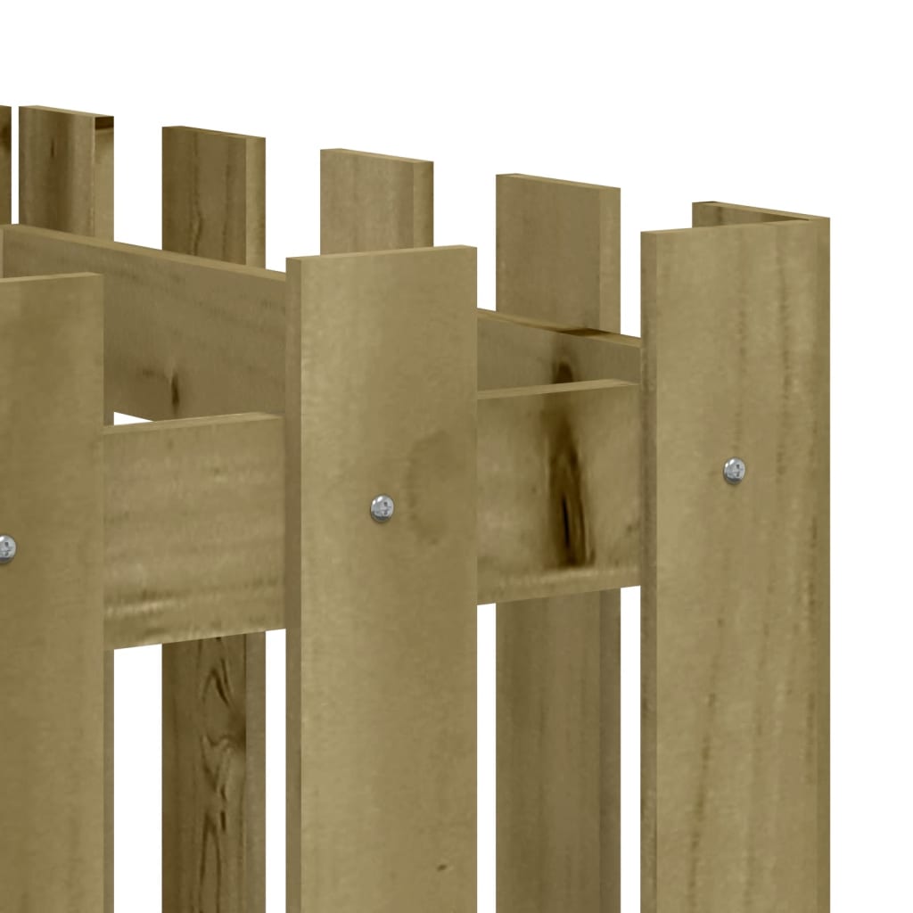 Pat inaltat gradina design gard 200x50x50 cm lemn impregnat pin, tratat natural — imaginea 7
