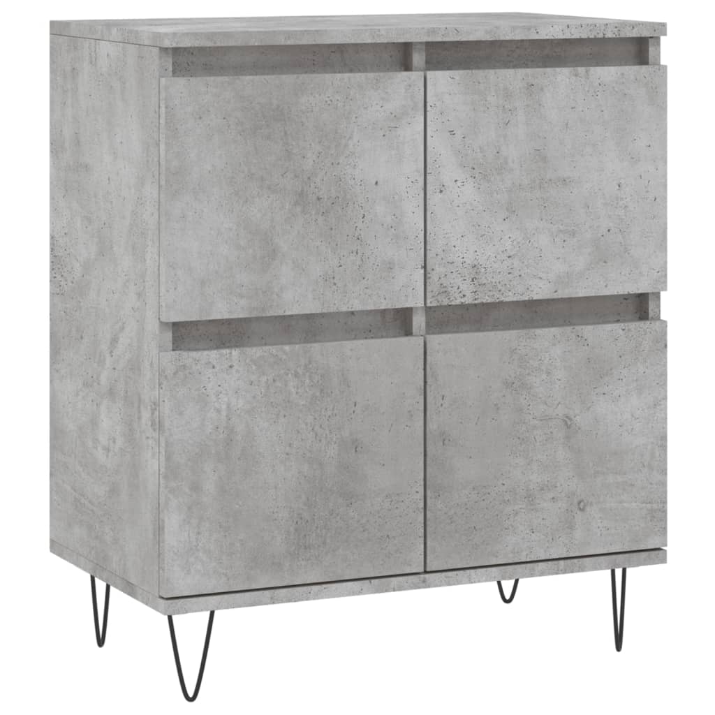 Servante, 3 piese, gri beton, lemn prelucrat — imaginea 5