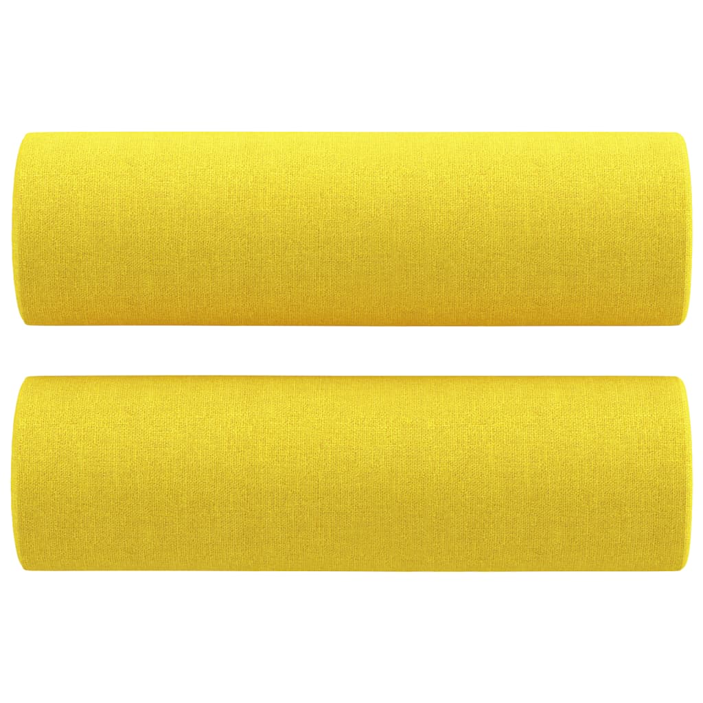 Canapea cu 2 locuri cu pernute, galben deschis, 120 cm, textil — imaginea 5