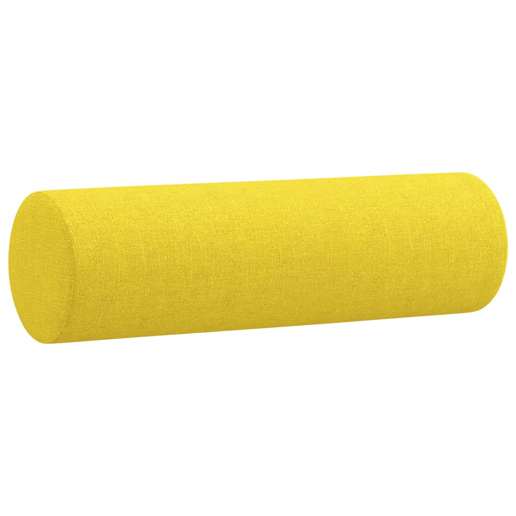 Canapea cu 2 locuri cu pernute, galben deschis, 120 cm, textil — imaginea 6
