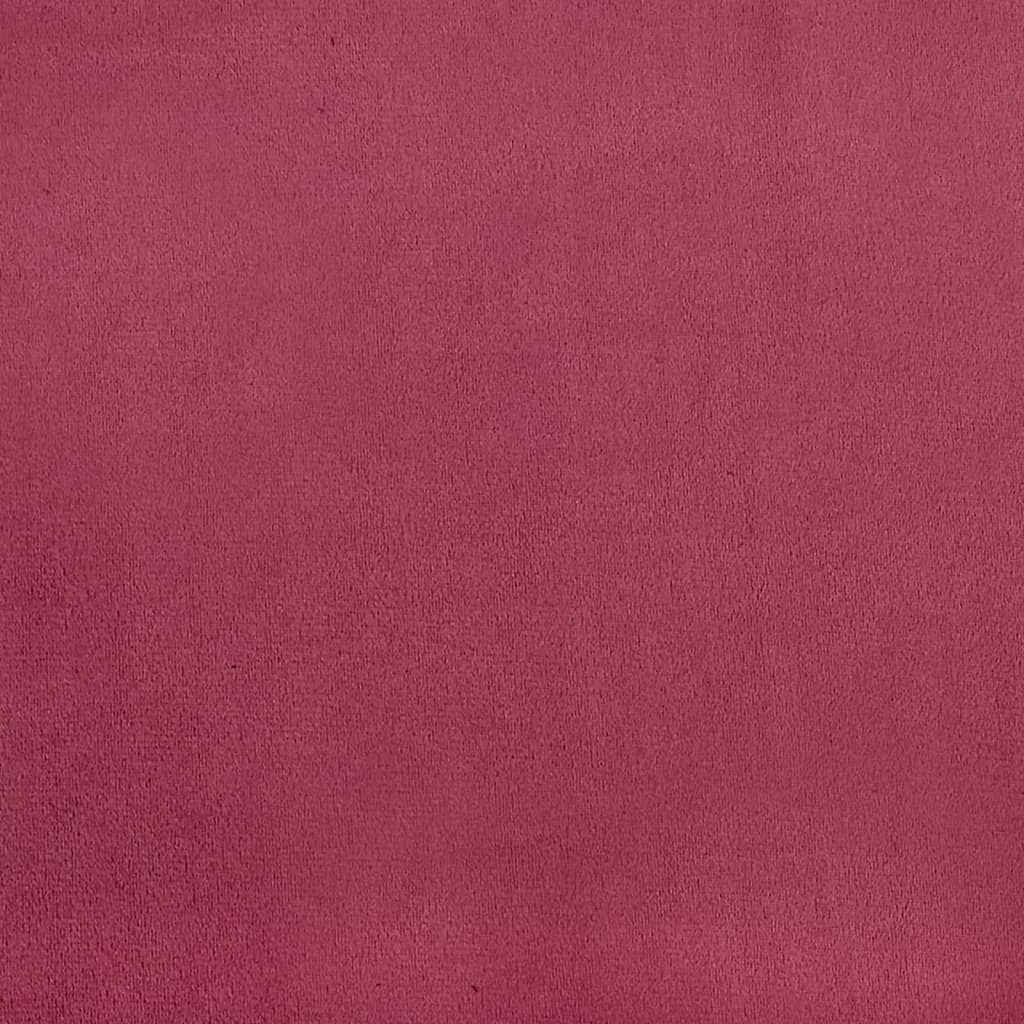 Canapea cu 2 locuri cu pernute, rosu vin, 140 cm, catifea — imaginea 7