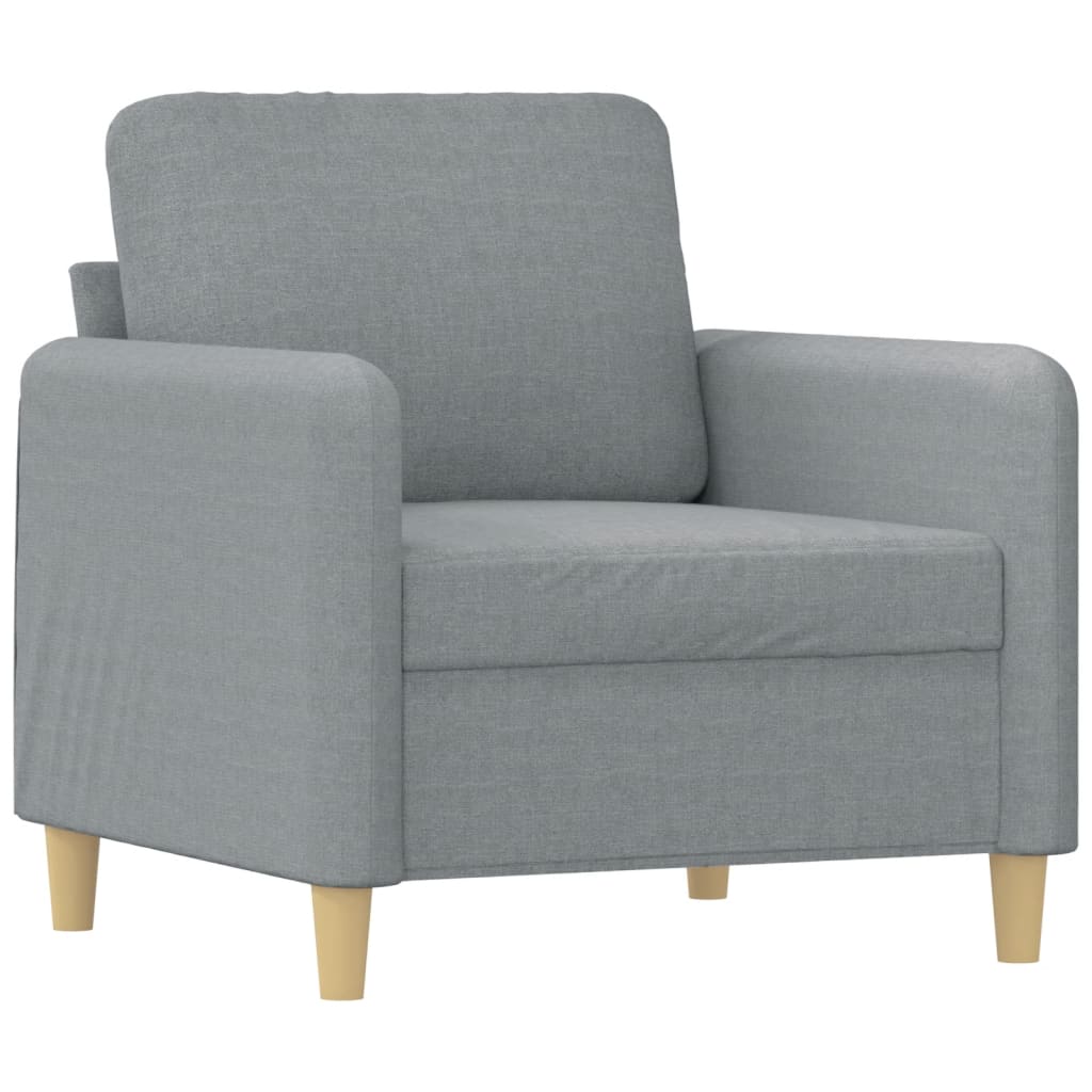 Fotoliu canapea cu taburet, gri deschis, 60 cm, textil — imaginea 4