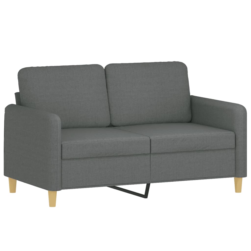 Canapea cu 2 locuri cu pernute, gri inchis, 120 cm, textil — imaginea 4