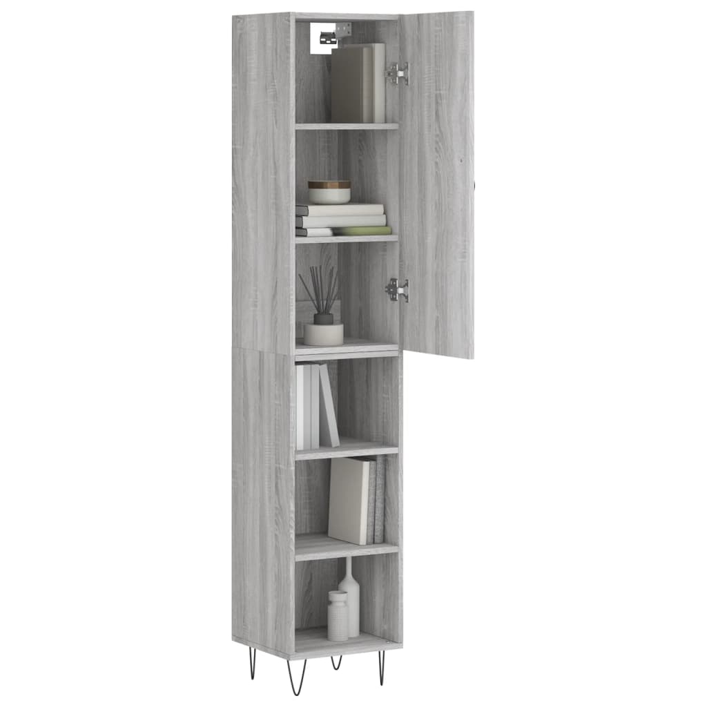 Dulap inalt, gri sonoma, 34,5x34x180 cm, lemn prelucrat — imaginea 3