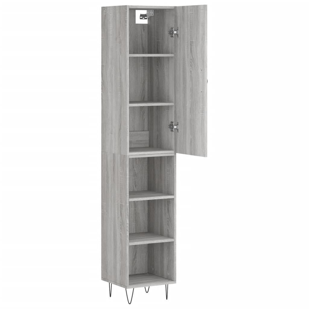 Dulap inalt, gri sonoma, 34,5x34x180 cm, lemn prelucrat — imaginea 4
