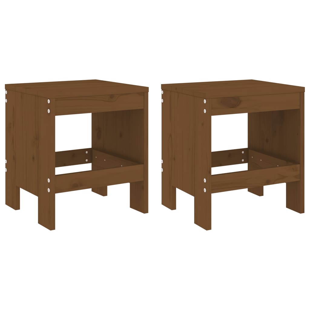 Set bistro de gradina, maro miere, 3 piese, lemn masiv de pin — imaginea 3