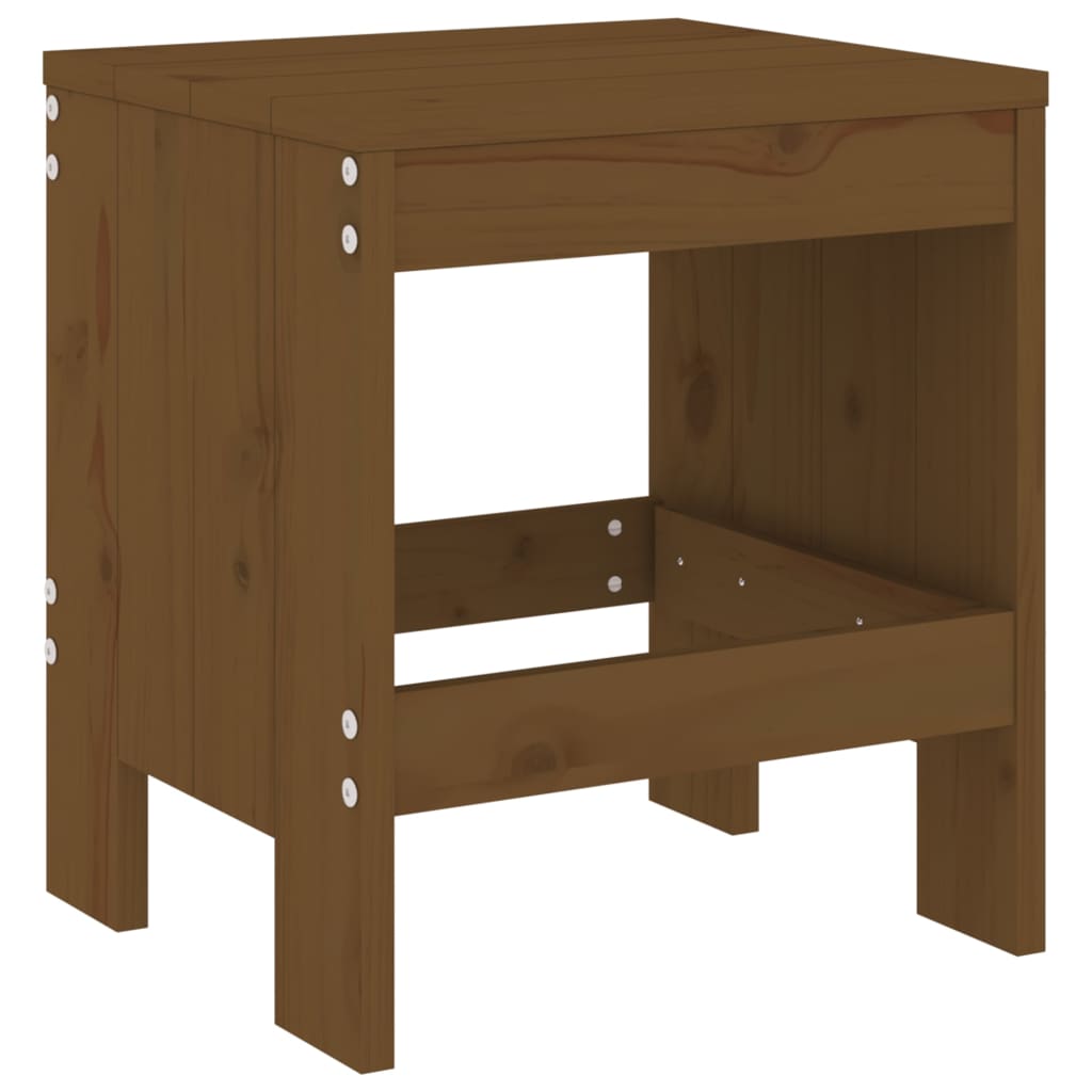 Set bistro de gradina, maro miere, 3 piese, lemn masiv de pin — imaginea 4