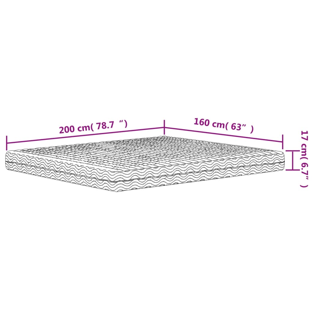 Saltea din spuma, alb, 160x200 cm, duritate H2 H3 — imaginea 8