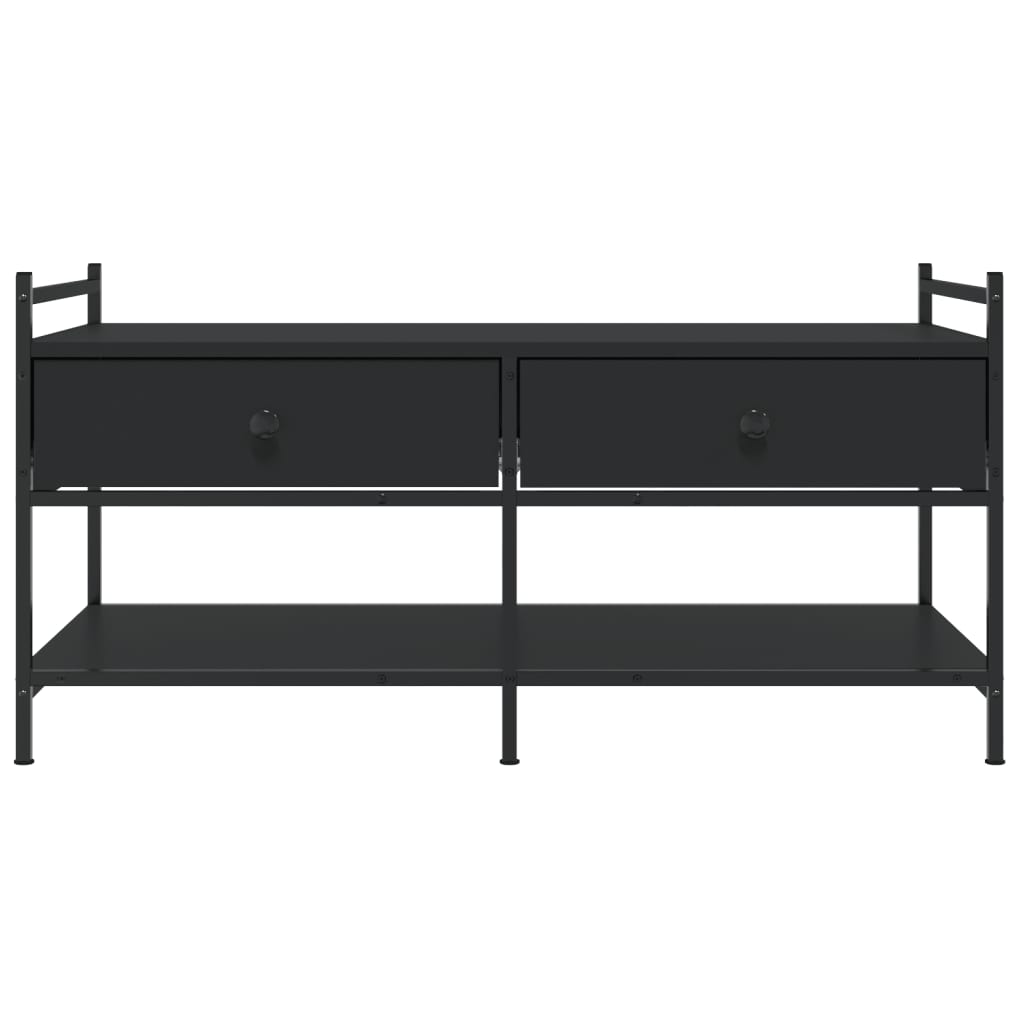 Masuta de cafea, negru, 99x50x50 cm, lemn prelucrat — imaginea 6