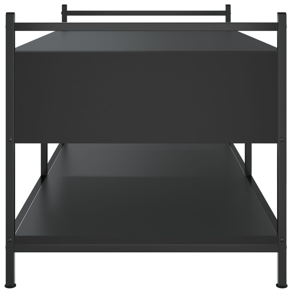 Masuta de cafea, negru, 99x50x50 cm, lemn prelucrat — imaginea 7