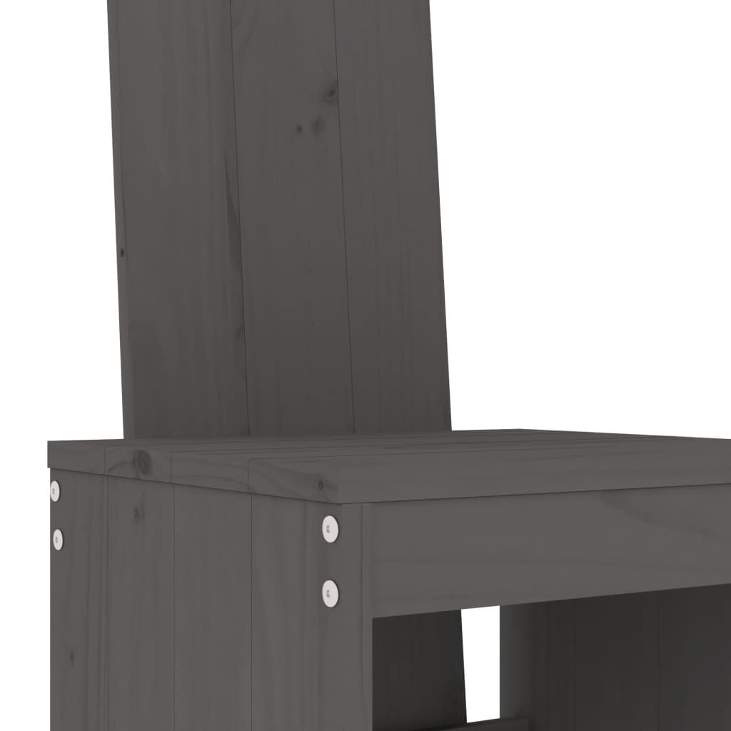 Set mobilier bar pentru gradina, 5 piese, gri, lemn masiv pin — imaginea 5