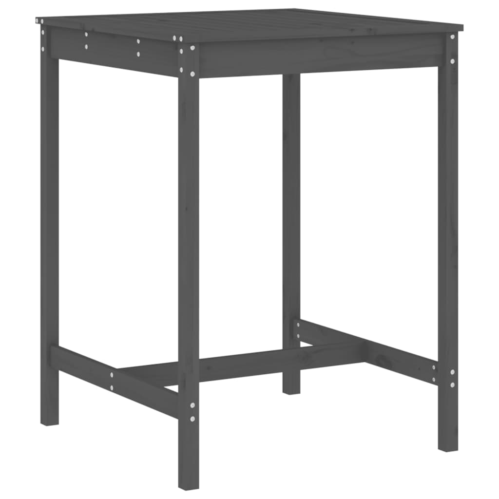 Set mobilier bar pentru gradina, 5 piese, gri, lemn masiv pin — imaginea 6