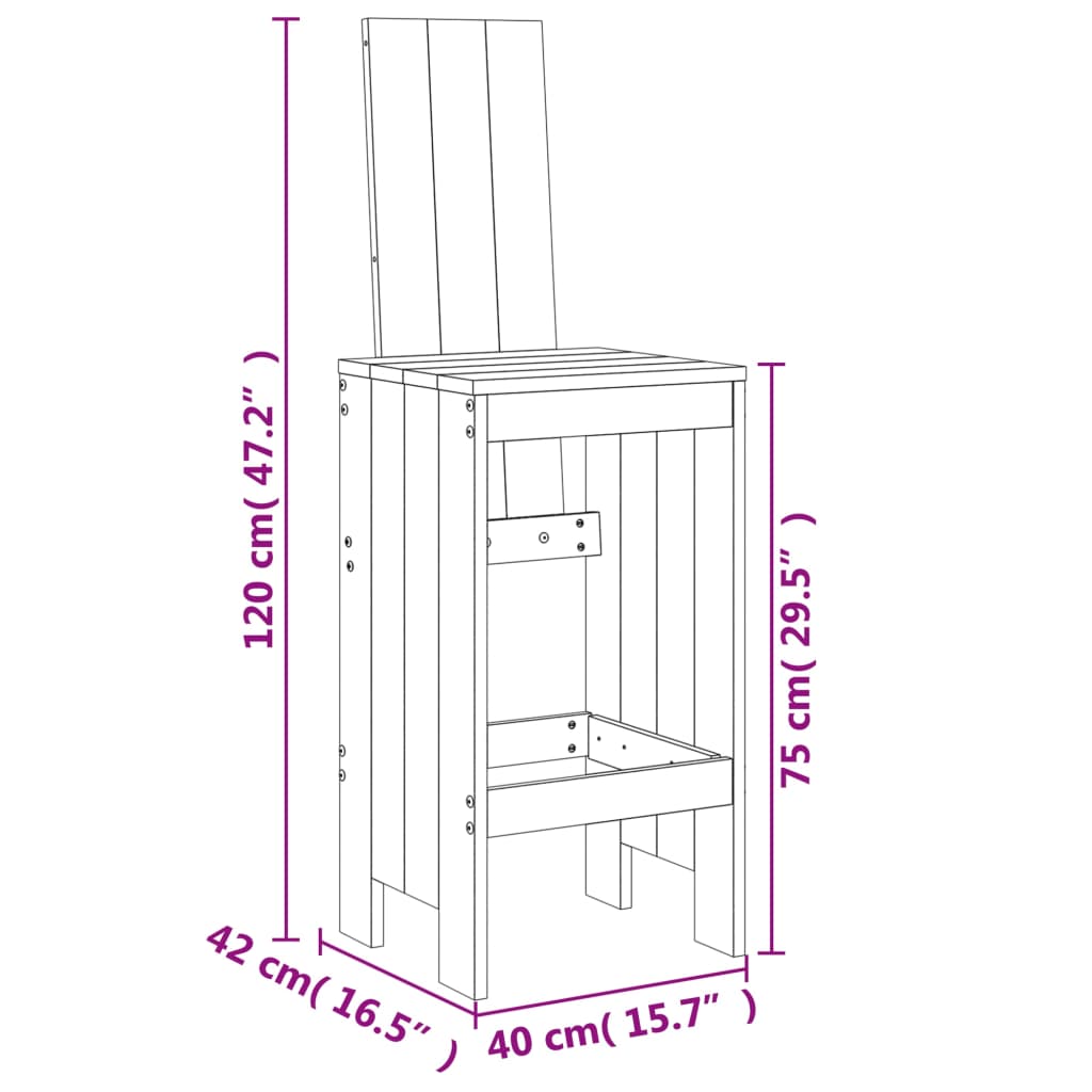 Set mobilier bar pentru gradina, 5 piese, gri, lemn masiv pin — imaginea 10