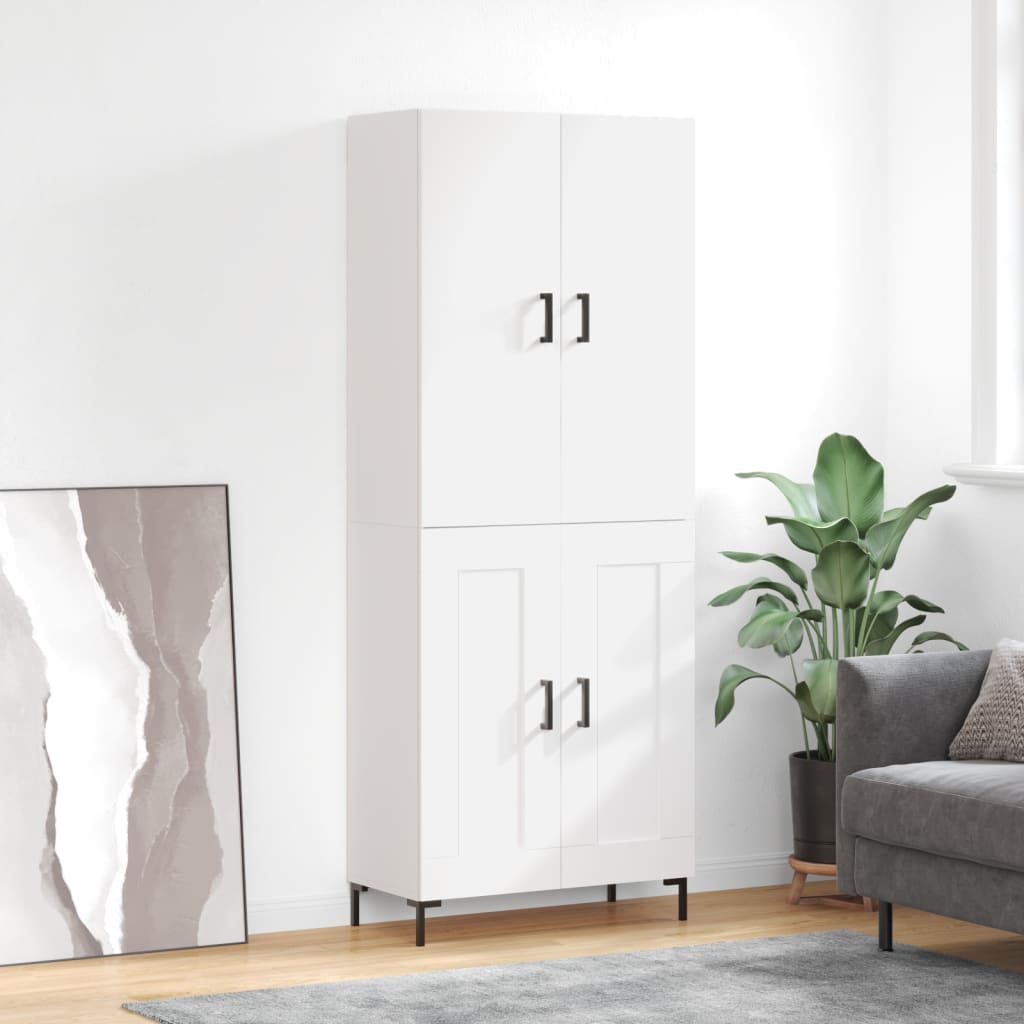Dulap inalt, alb, 69,5x34x180 cm, lemn compozit — imaginea 2