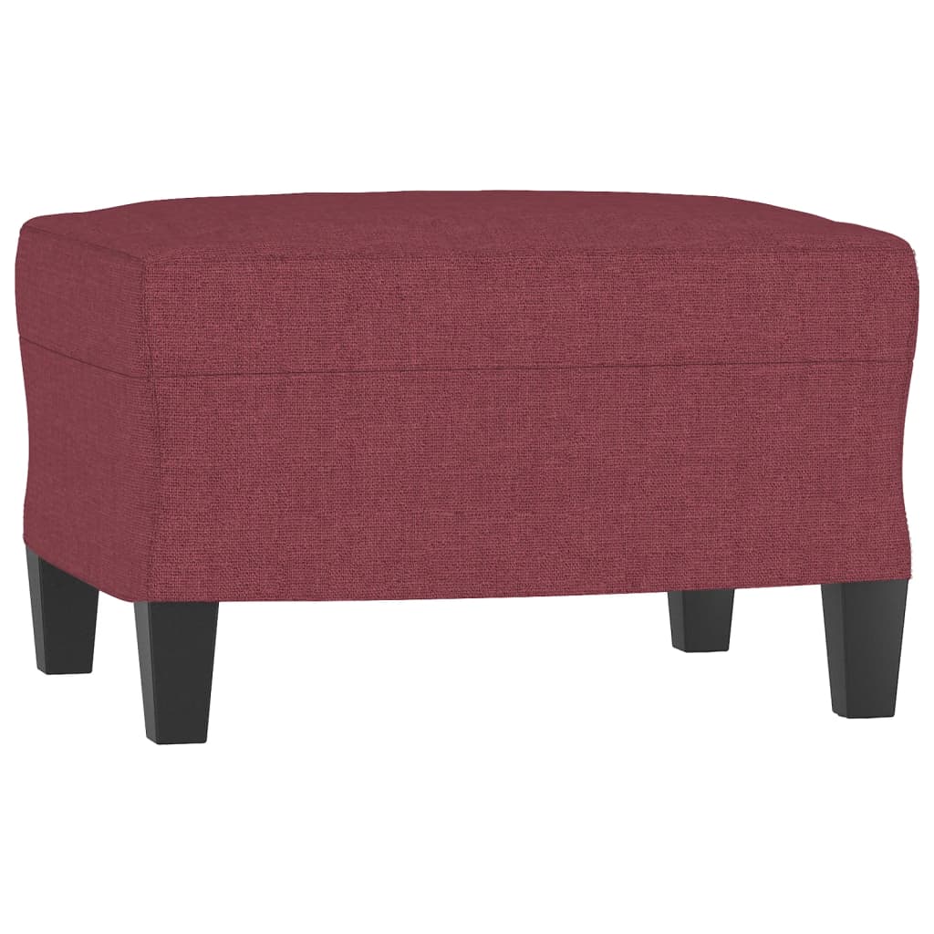 Canapea cu 3 locuri si taburet, rosu vin, 180 cm, textil — imaginea 5