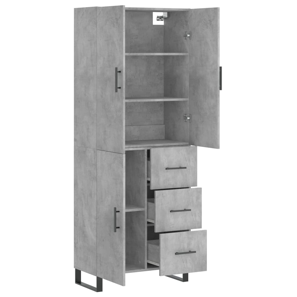 Dulap inalt, gri beton, 69,5x34x180, lemn compozit — imaginea 4