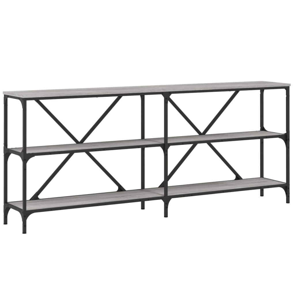 Masa consola gri sonoma 180x30x75 cm Lemn prelucrat si fier