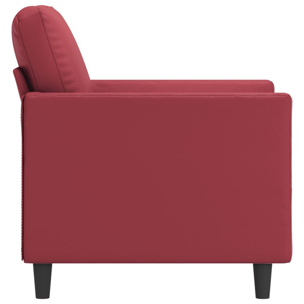 Canapea de o persoana, rosu vin, 60 cm, piele ecologica — imaginea 4