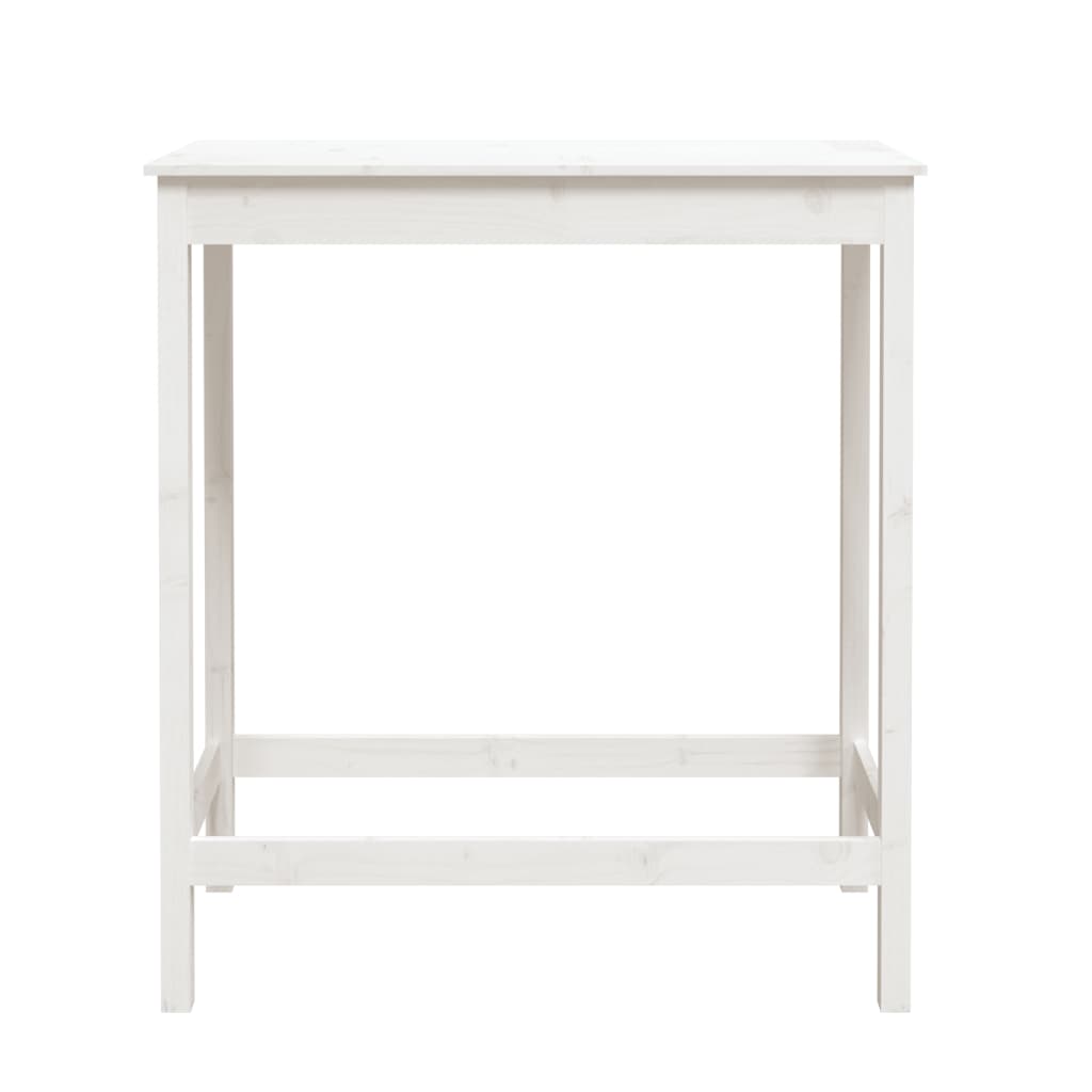 Masa de bar, alb, 100x50x110 cm, lemn masiv de pin — imaginea 5