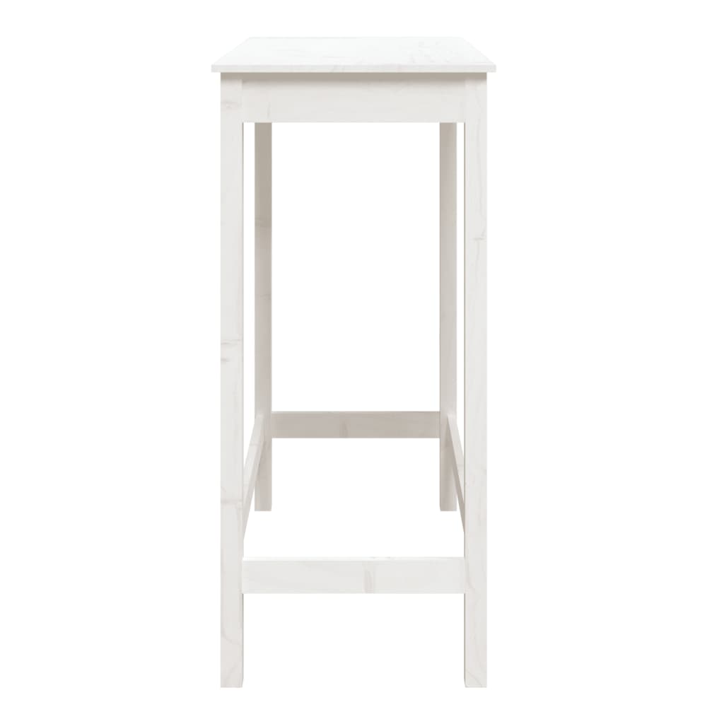 Masa de bar, alb, 100x50x110 cm, lemn masiv de pin — imaginea 6