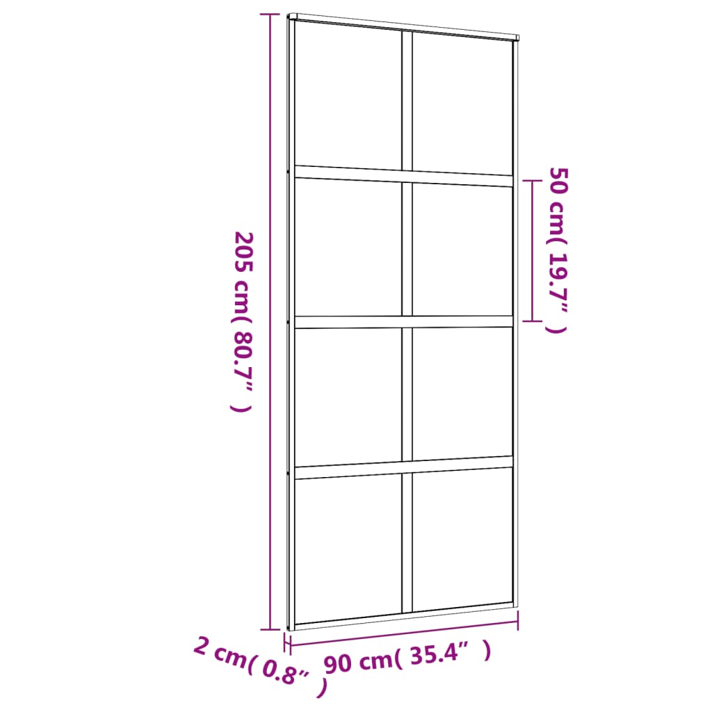 Usa glisanta, auriu, 90x205 cm, sticla ESG mata si aluminiu — imaginea 8