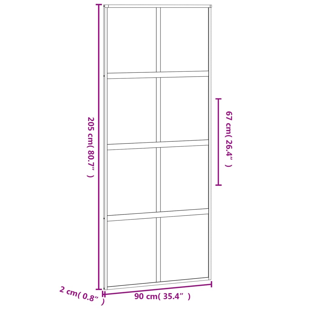 Usa glisanta, negru, 90x205 cm, sticla securizata si aluminiu — imaginea 8