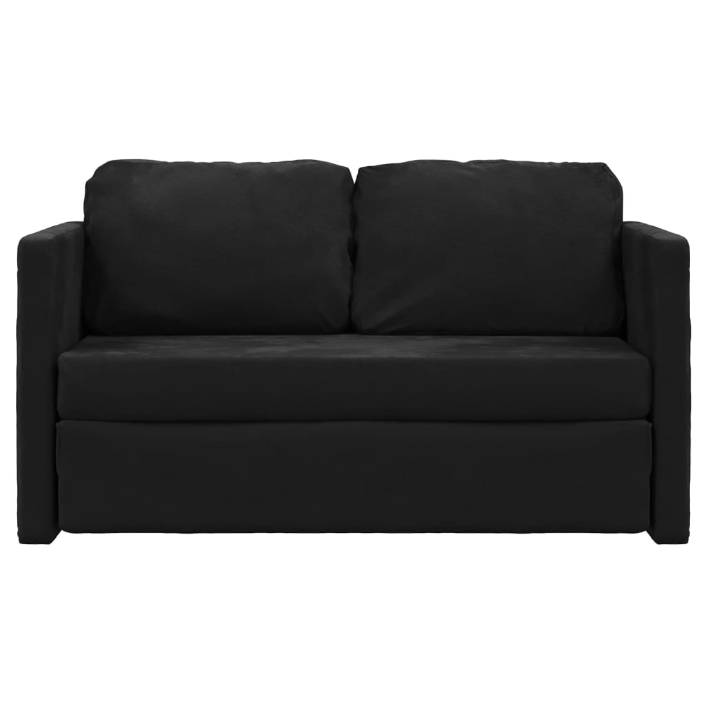 Canapea extensibila 2 in 1, negru, 122x204x55 cm catifea — imaginea 5
