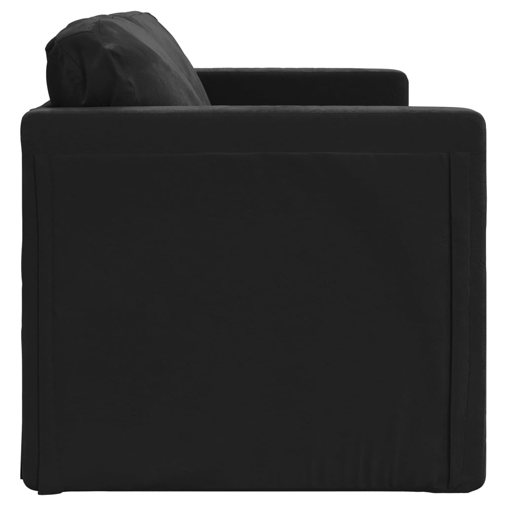 Canapea extensibila 2 in 1, negru, 122x204x55 cm catifea — imaginea 6