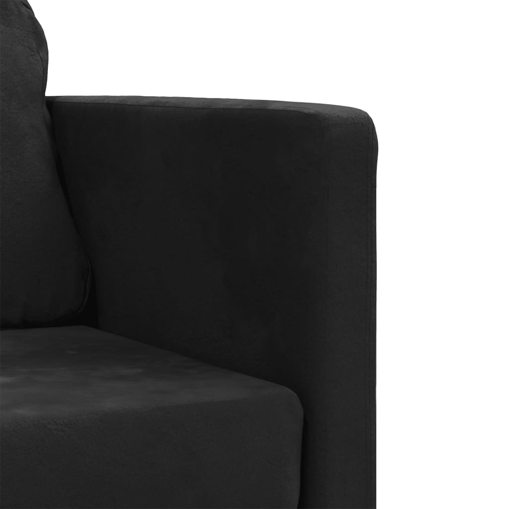 Canapea extensibila 2 in 1, negru, 122x204x55 cm catifea — imaginea 8