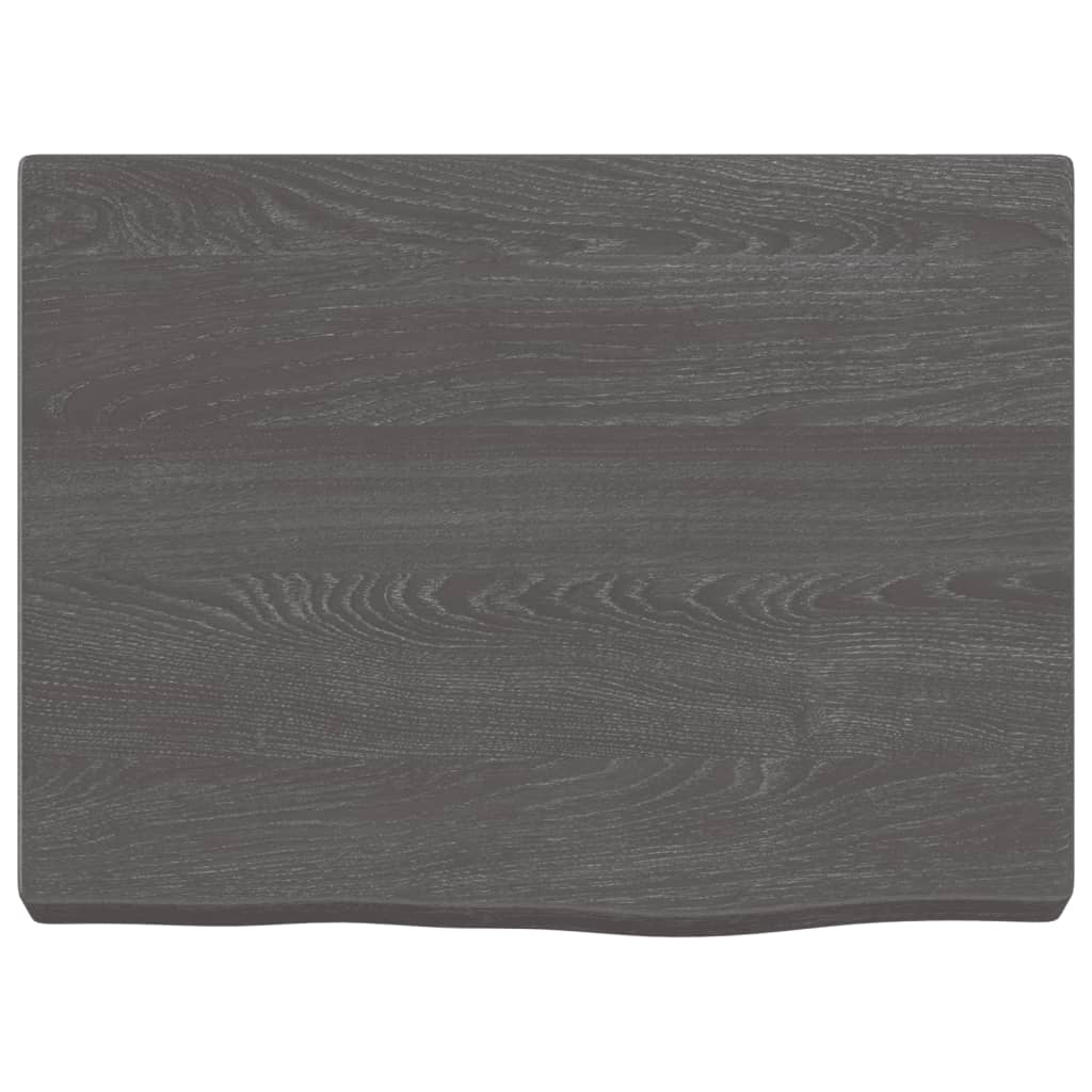 Raft de perete maro inchis lemn masiv stejar tratat, mărime 40x30x4 cm — imaginea 2
