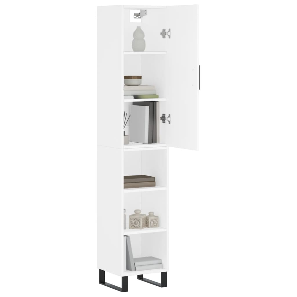 Dulap inalt, alb, 34,5x34x180 cm, lemn prelucrat — imaginea 3