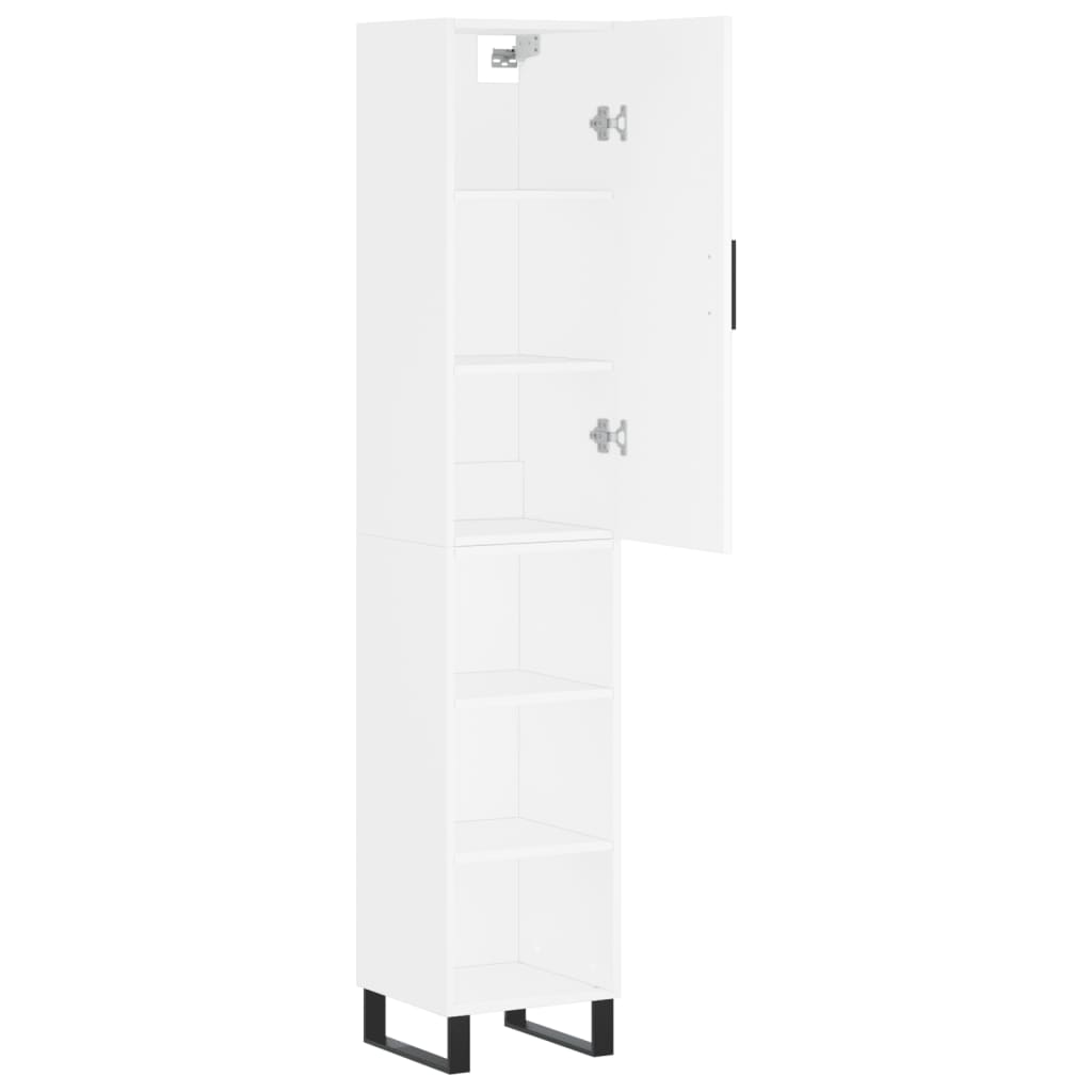 Dulap inalt, alb, 34,5x34x180 cm, lemn prelucrat — imaginea 4
