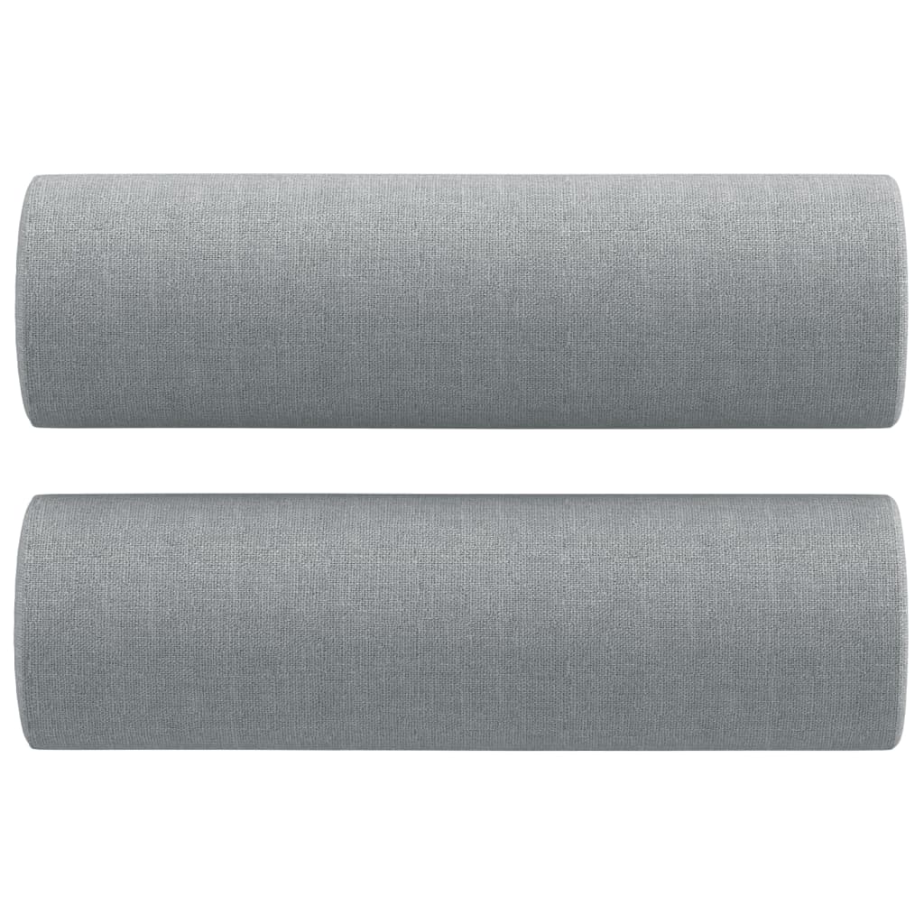 Canapea cu 2 locuri cu pernute, gri deschis, 120 cm, textil — imaginea 5