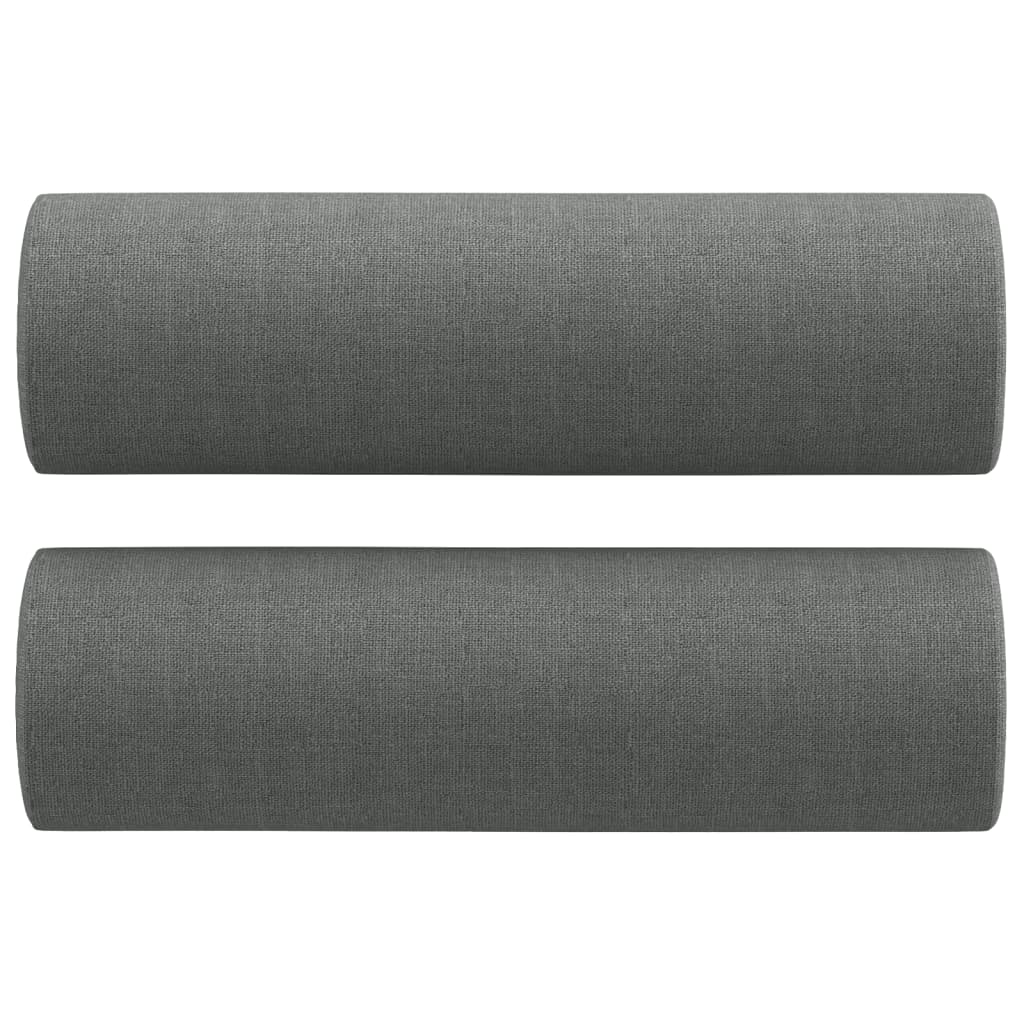 Canapea cu 3 locuri cu pernute, gri inchis, 180 cm, textil — imaginea 5
