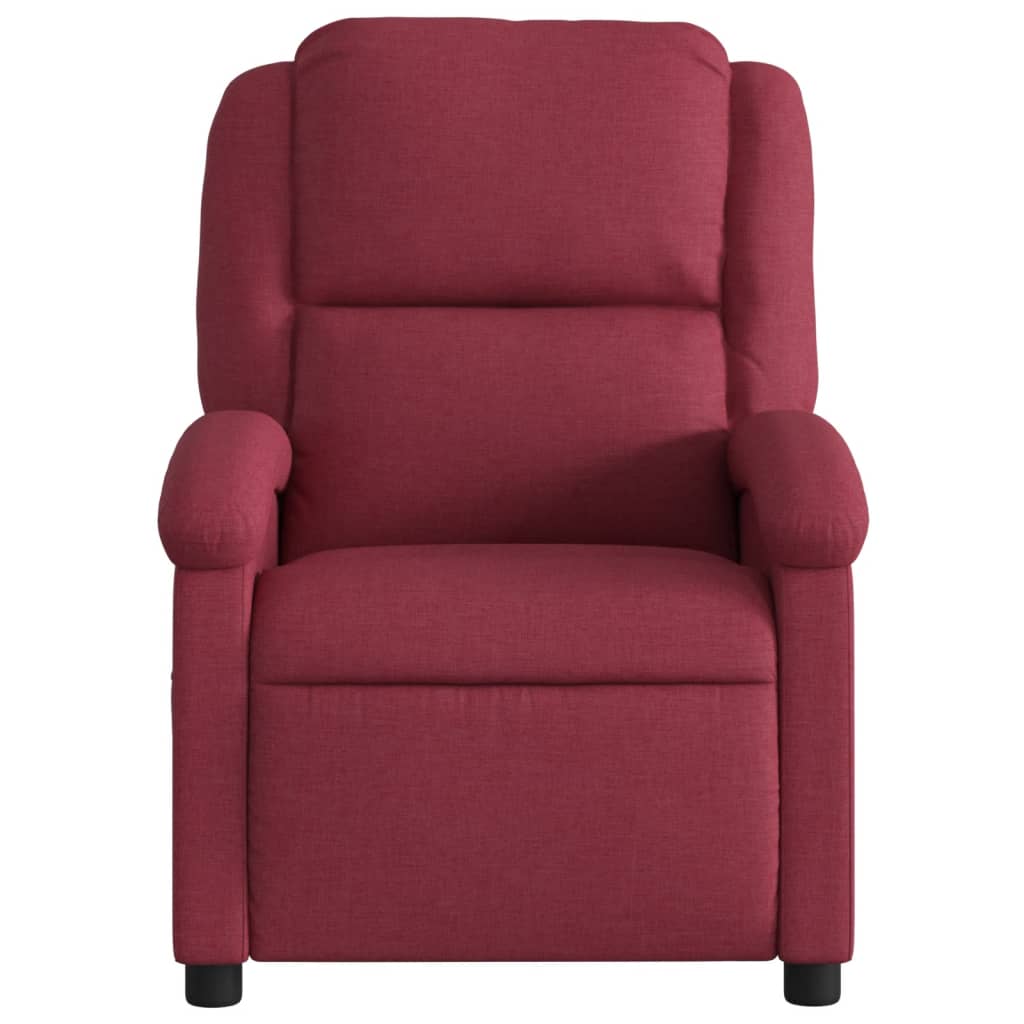 Fotoliu rabatabil, rosu vin, material textil — imaginea 3