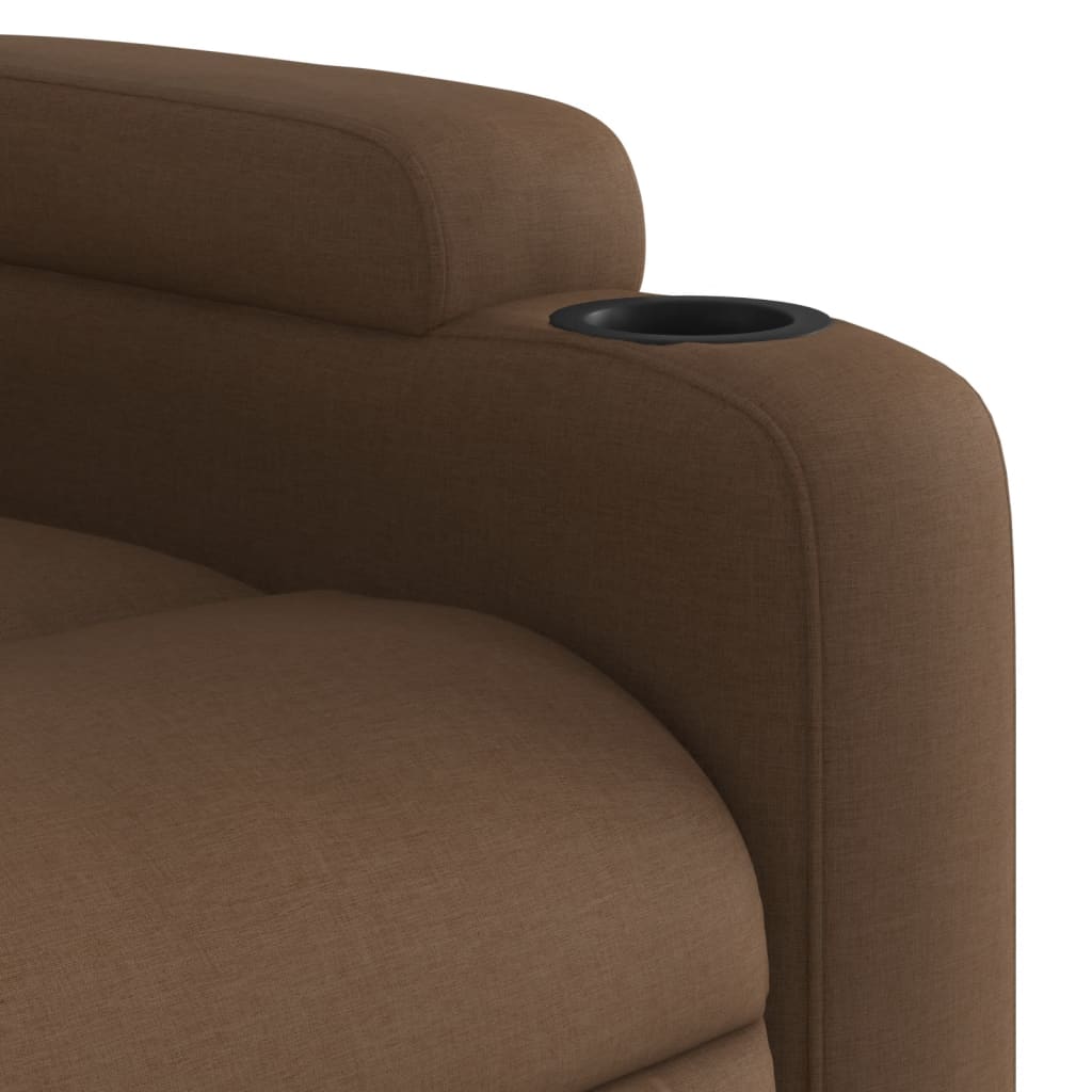 Fotoliu rabatabil, maro, material textil — imaginea 8