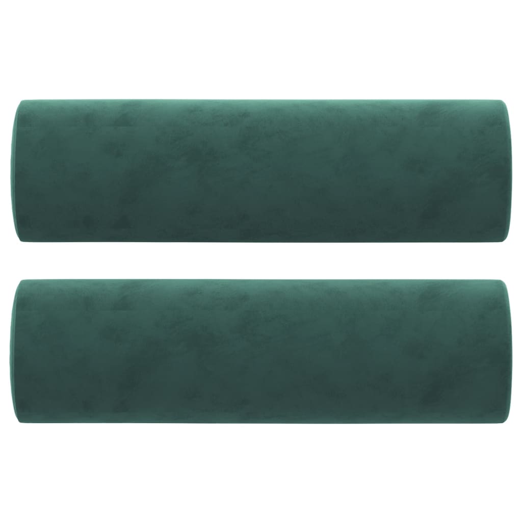 Canapea cu 3 locuri cu pernute, verde inchis, 180 cm, catifea — imaginea 5
