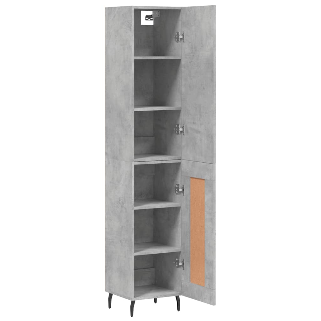 Dulap inalt, gri beton, 34,5x34x180 cm, lemn prelucrat — imaginea 4