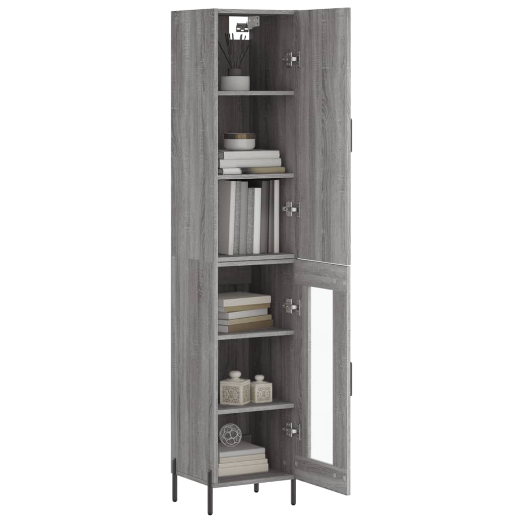 Dulap inalt, gri sonoma, 34,5x34x180 cm, lemn prelucrat — imaginea 3