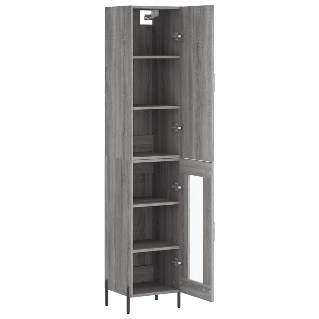 Dulap inalt, gri sonoma, 34,5x34x180 cm, lemn prelucrat — imaginea 4