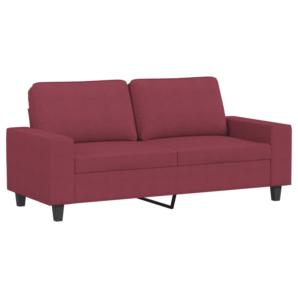 Set de canapea, 2 piese, rosu vin, material textil — imaginea 4