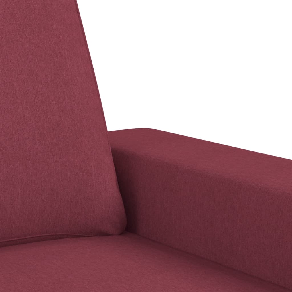 Set de canapea, 2 piese, rosu vin, material textil — imaginea 5