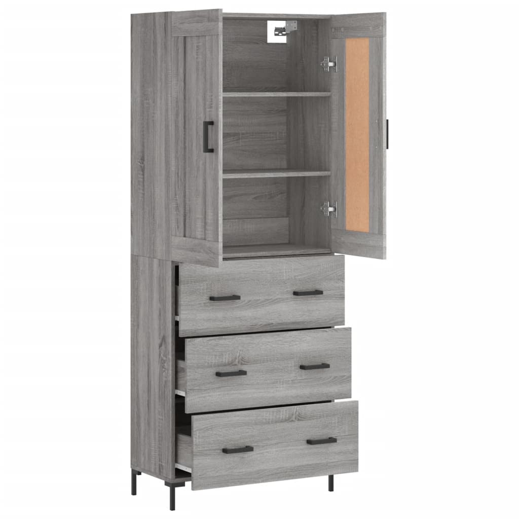 Dulap inalt, gri sonoma, 69,5x34x180 cm, lemn compozit — imaginea 4