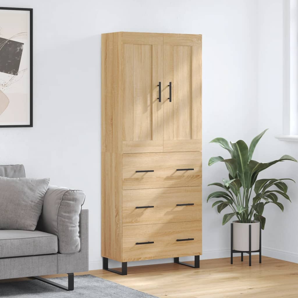 Dulap inalt, stejar sonoma, 69,5x34x180 cm, lemn compozit — imaginea 2