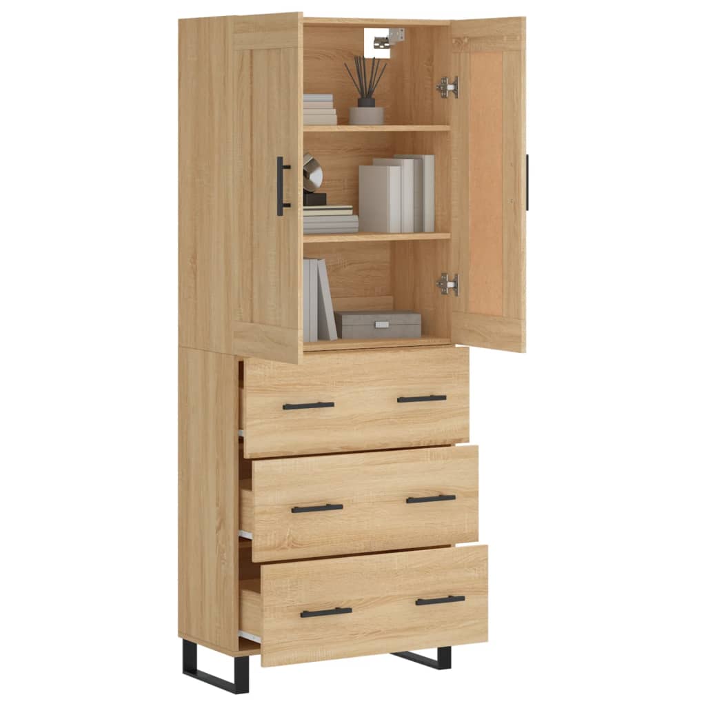 Dulap inalt, stejar sonoma, 69,5x34x180 cm, lemn compozit — imaginea 3