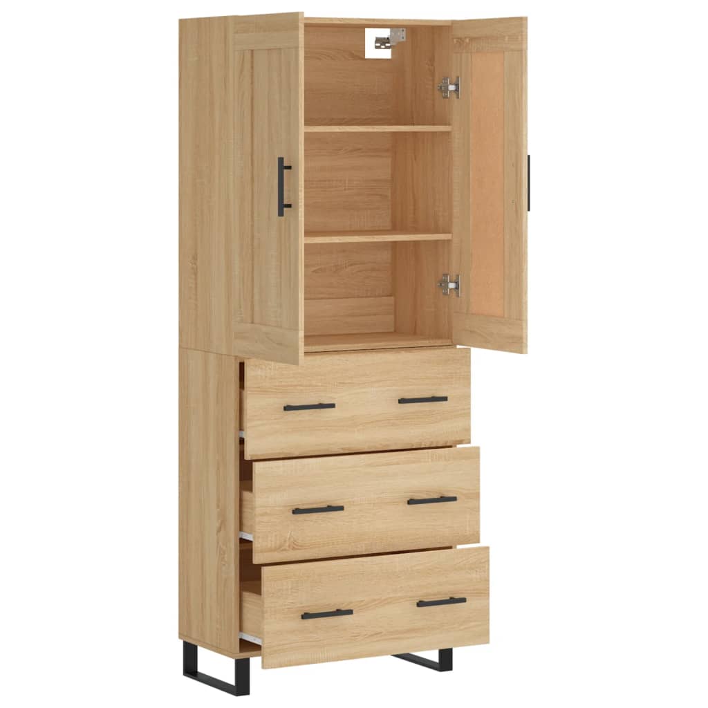 Dulap inalt, stejar sonoma, 69,5x34x180 cm, lemn compozit — imaginea 4