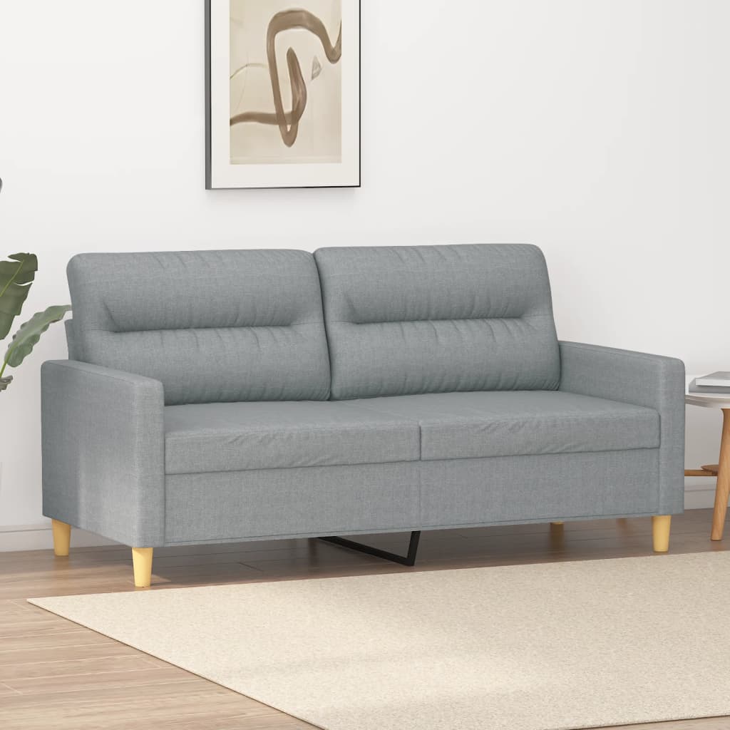 Canapea cu 2 locuri, gri deschis, 140 cm, material textil — imaginea 2