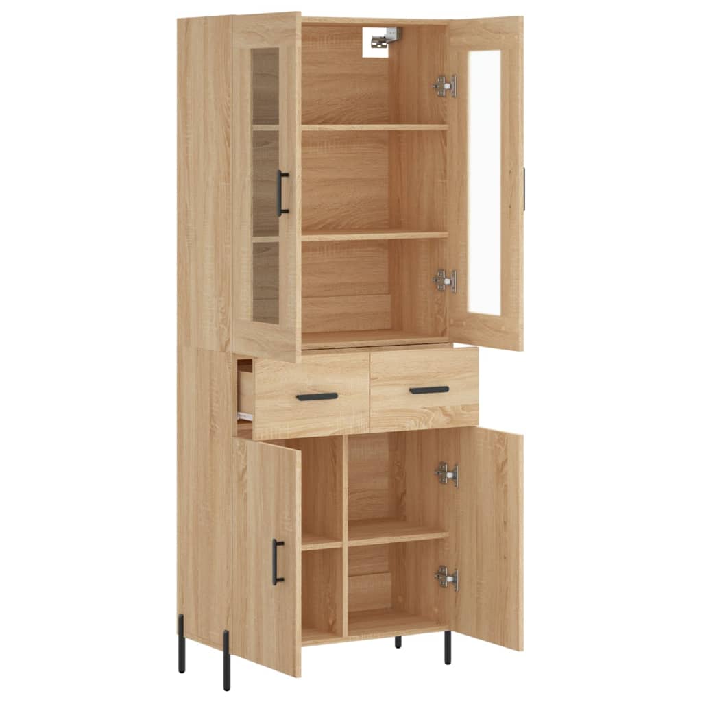 Dulap inalt, stejar sonoma, 69,5x34x180 cm, lemn compozit — imaginea 4